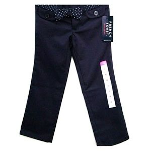 French Toast girls adjustable waist navy pants, s4